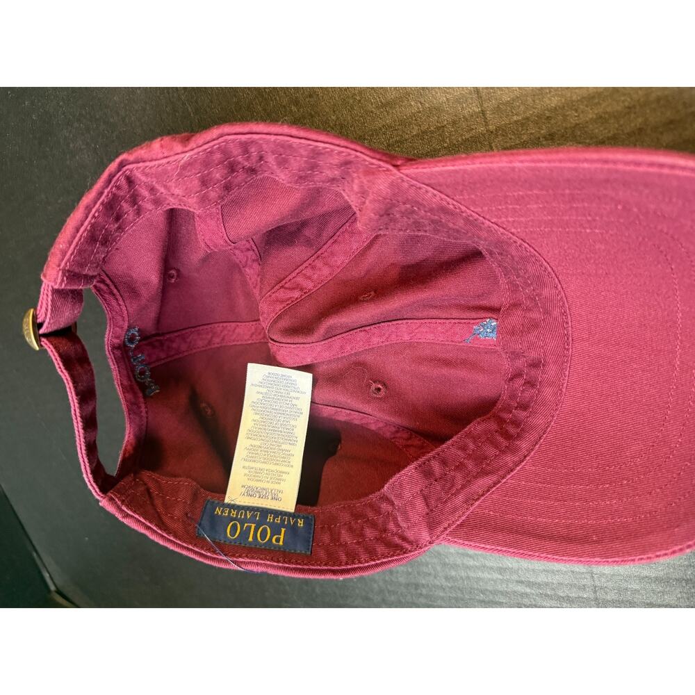 Polo Ralph Lauren Iconic Chino Ball Cap Red Maroon Dad Hat Blue Pony NWT ***READ - Picture 7 of 11